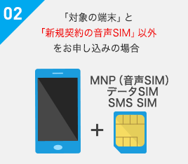 02 「対象の端末」と「新規契約の音声SIM」以外をお申し込みの場合