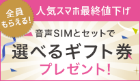 シェアNo1記念 音声SIMとセットでギフト券プレゼントキャンペーン