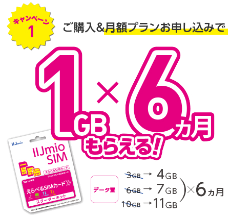 1GBx6ヵ月もらえる!