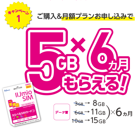 1GBx6ヵ月もらえる!