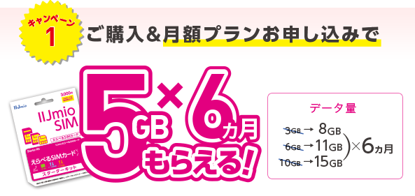 1GBx6ヵ月もらえる!
