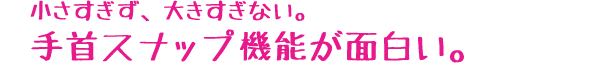 小さすぎず、大きすぎない。手首スナップ機能が面白い。