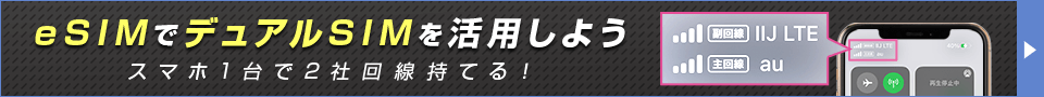 eSIMでデュアルSIMを活用しよう。デュアルSIMバナー画像