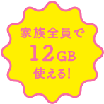 家族全員で12GB使える!