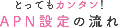 とってもカンタン!APN設定の流れ