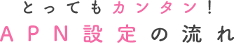 とってもカンタン!APN設定の流れ