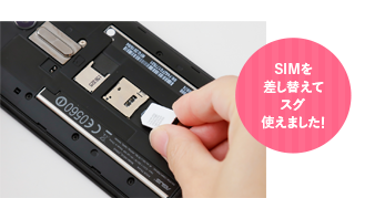 SIMを差し替えてスグ使えました！