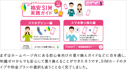 SIMの種類やプラン選びもスムーズに完了