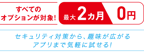 モバイルオプション月額6ヵ月無料