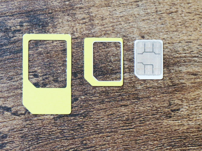 SIMカードのサイズは3種類